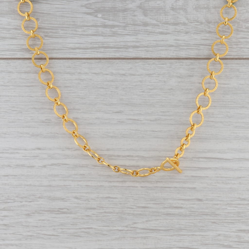 New Nina Wynn Turquoise Statement Necklace Sterling Gold Vermeil 19.5"