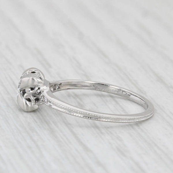 Antique 0.22ctw Diamond Solitaire Engagement Ring Platinum Size 6