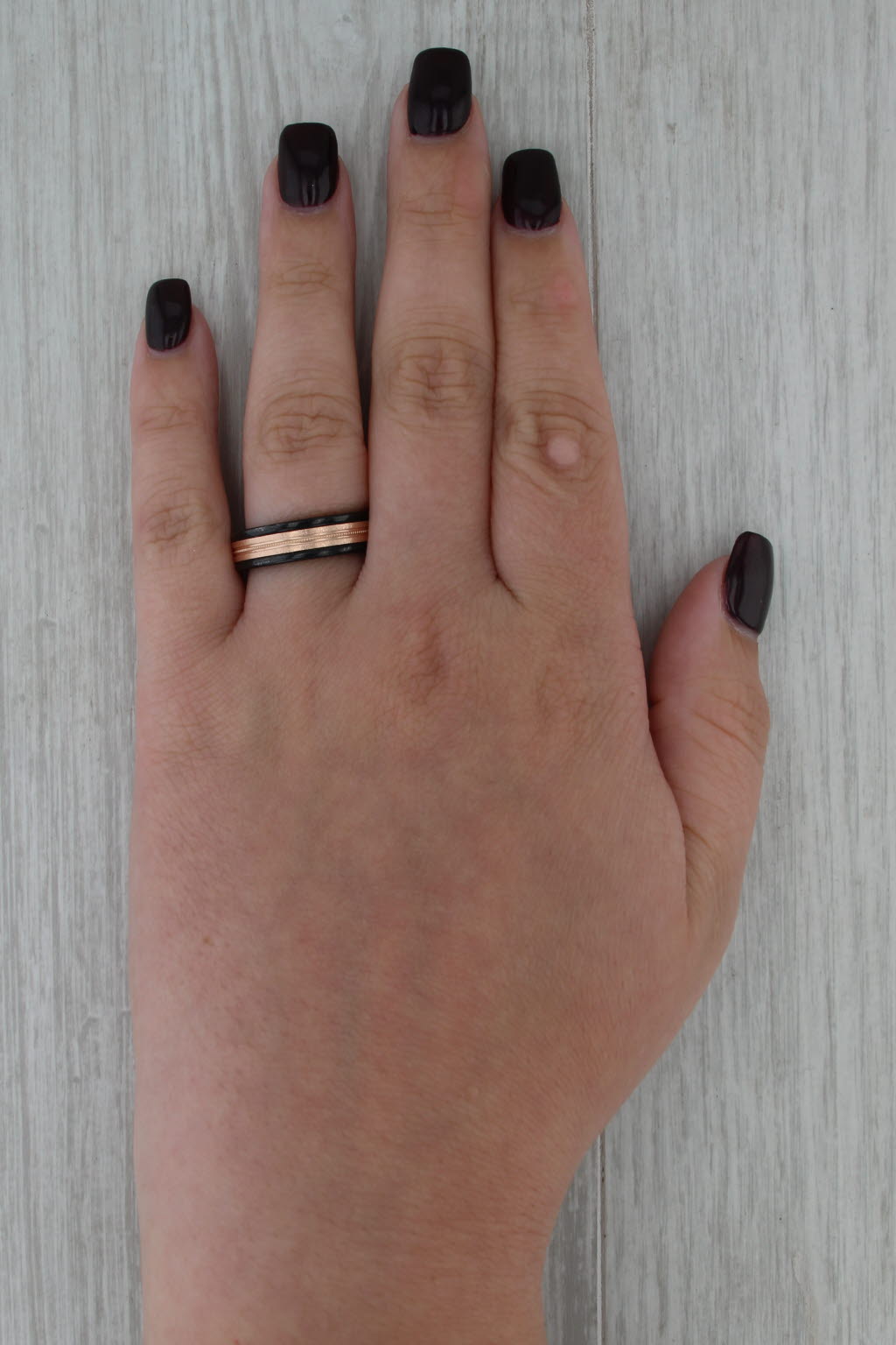 Triton Men's Wedding Band Tungsten Carbide 14k Rose Gold Size 7.5 Ring