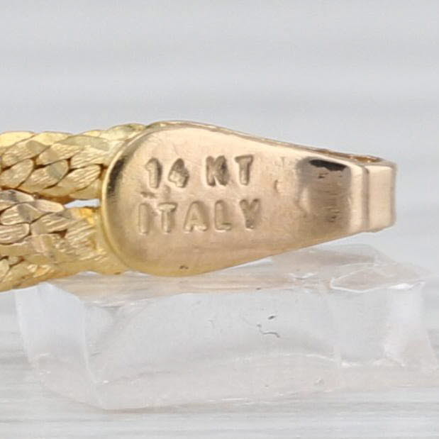 6.75" Woven Herringbone Chain Bracelet 14k Yellow Gold 2.8mm