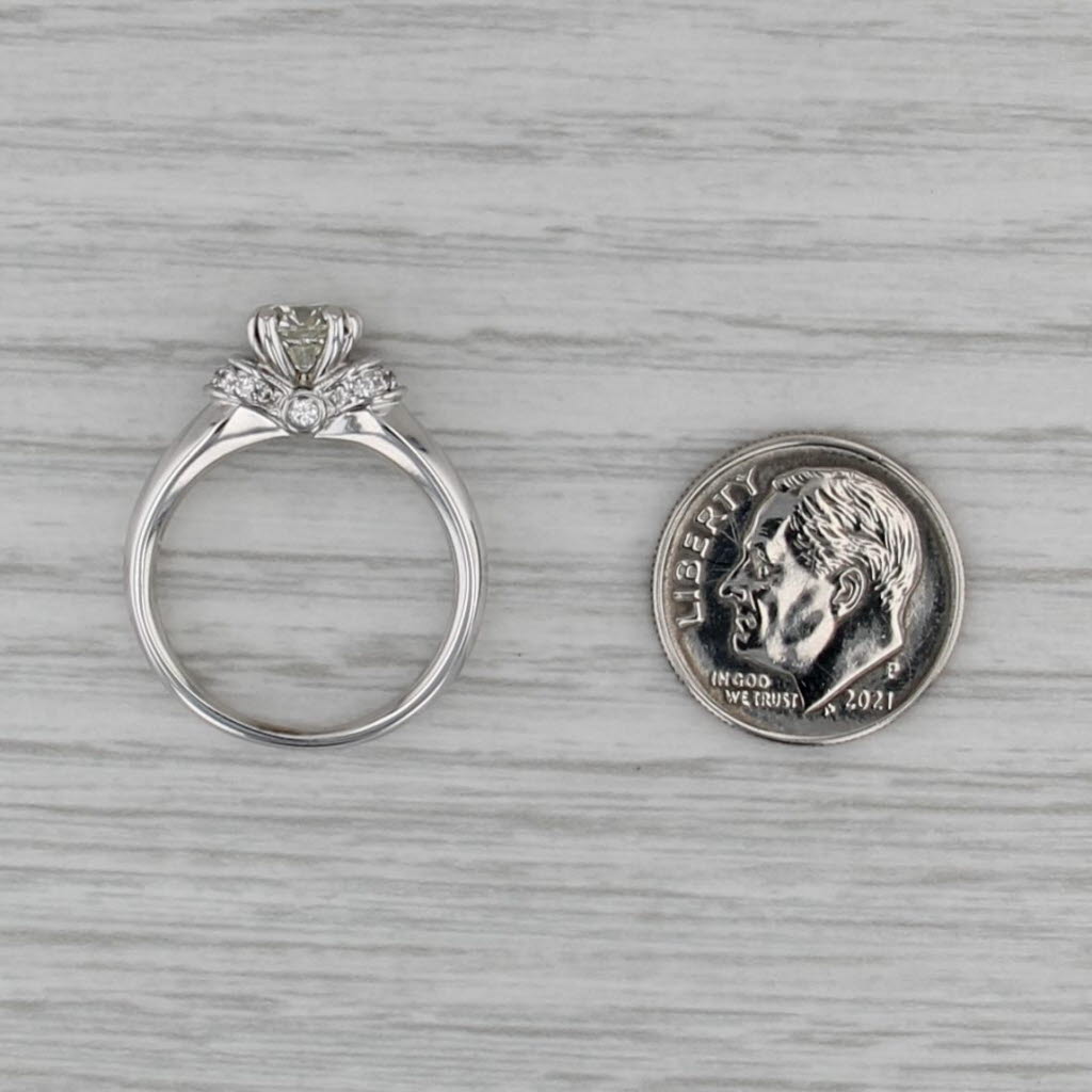 1.10ctw Diamond Engagement Ring 14k White Gold Size 6 Artiste