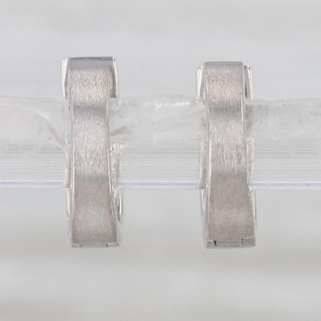 Small 0.09ctw Diamond Huggie Hoop Earrings 14k White Gold Round Hoops