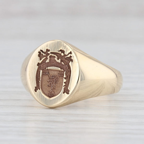 The Unicorn Ring' - Hand Engraved Family Crest Gold Signet