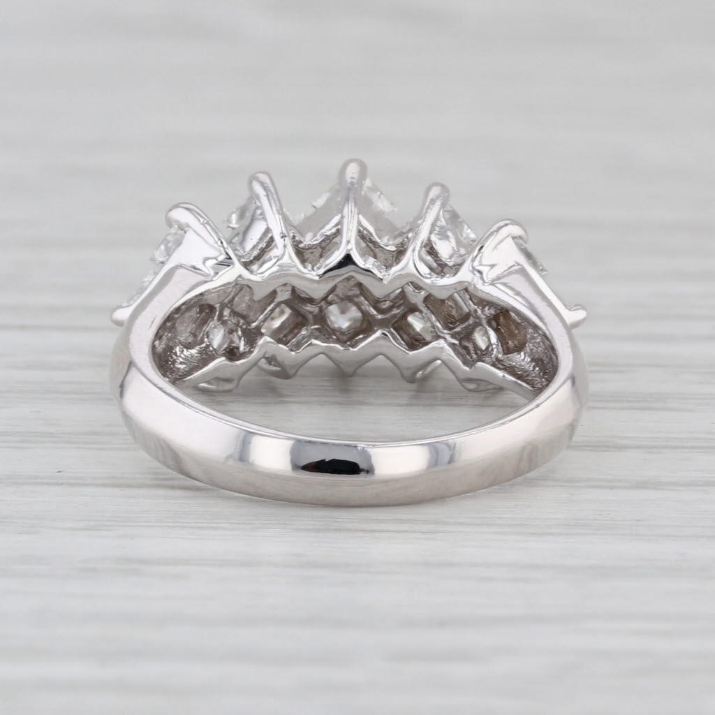 1.54ctw Princess Diamond Cluster Ring 14k White Gold Size 5.5