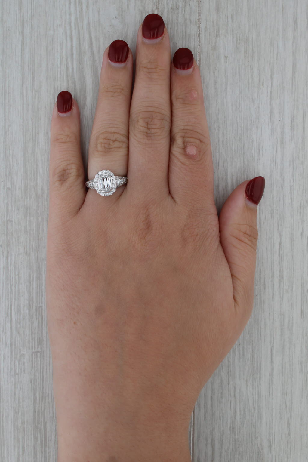 1.03ctw Crisscut Oval Diamond Halo Engagement Ring 18k Gold Christopher Designs