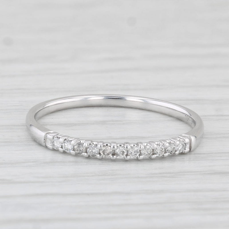 0.10ctw Diamond Wedding Band 10k White Gold Stackable Ring Size 7