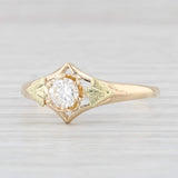 Antique 0.28ct Diamond Solitaire Engagement Ring 14k Gold Transitional Round