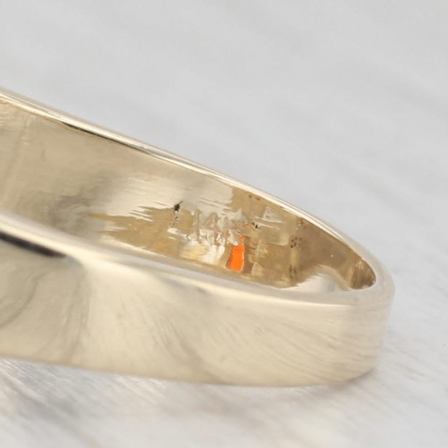 Light Gray 0.90ctw Orange Fire Opal Diamond Ring 14k Yellow Gold Size 7.25