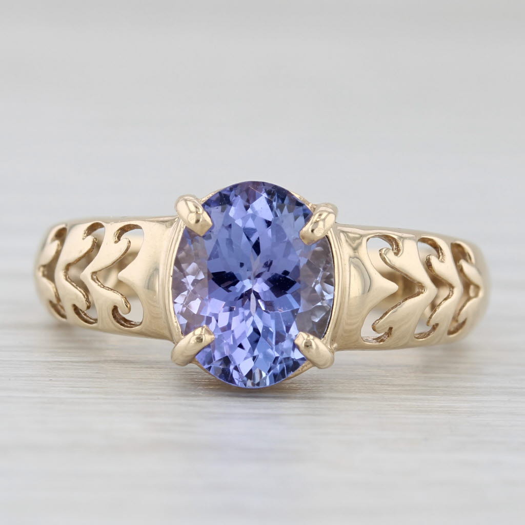 Light Gray 2.58ct Oval Tanzanite Solitaire Ring 10k Yellow Gold Size 7.25