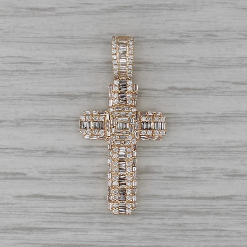 1ctw Diamond Cross Pendant 14k Yellow Gold