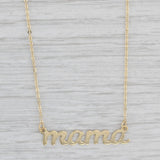 New Mama Pendant Necklace 14k Yellow Gold 17"-18" Cable Chain