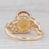 4.24ctw Orange Oval Citrine Diamond Ring 14k Yellow Gold Size 8