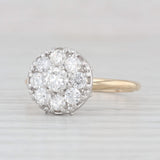 Light Gray Vintage 0.81ctw Diamond Cluster Engagement Ring 14k White Yellow Gold Size 8