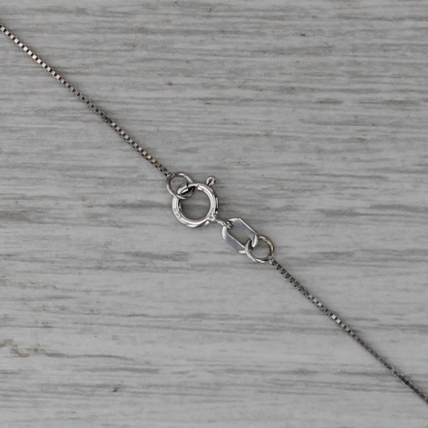 0.19ctw Diamond Palm Tree Pendant 14k White Gold 17.25" Box Chain