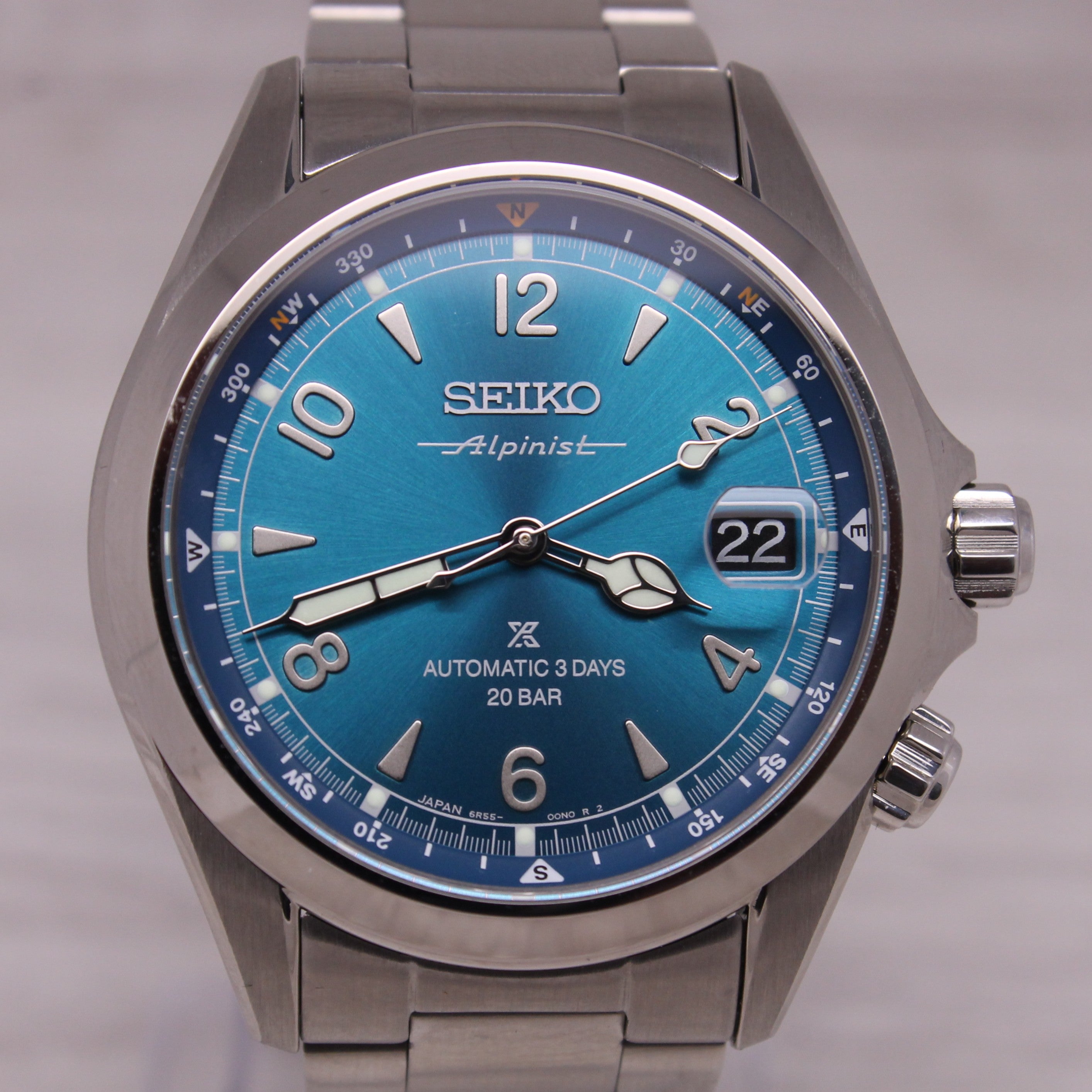 Seiko Prospex Alpinist 39.5mm Automatic 3 Days Steel Watch SPB503 Blue w Box