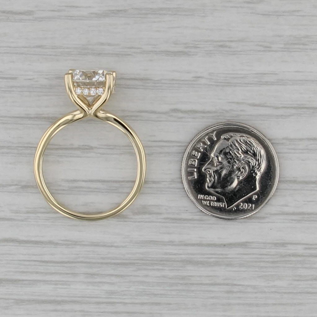 New IGI 3.19ctw Round Halo Lab Grown Diamond Engagement Ring 14k Yellow Gold