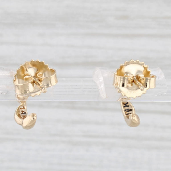 New Tacori Diamond Half Hoop Earrings 14k Yellow Gold Small Hoops