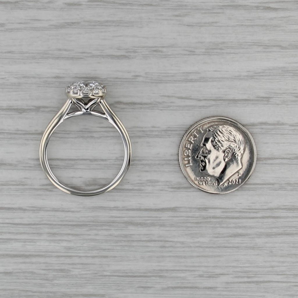 1.32ctw Round Lab Grown Diamond Halo Engagement Ring 14k White Gold Size 7