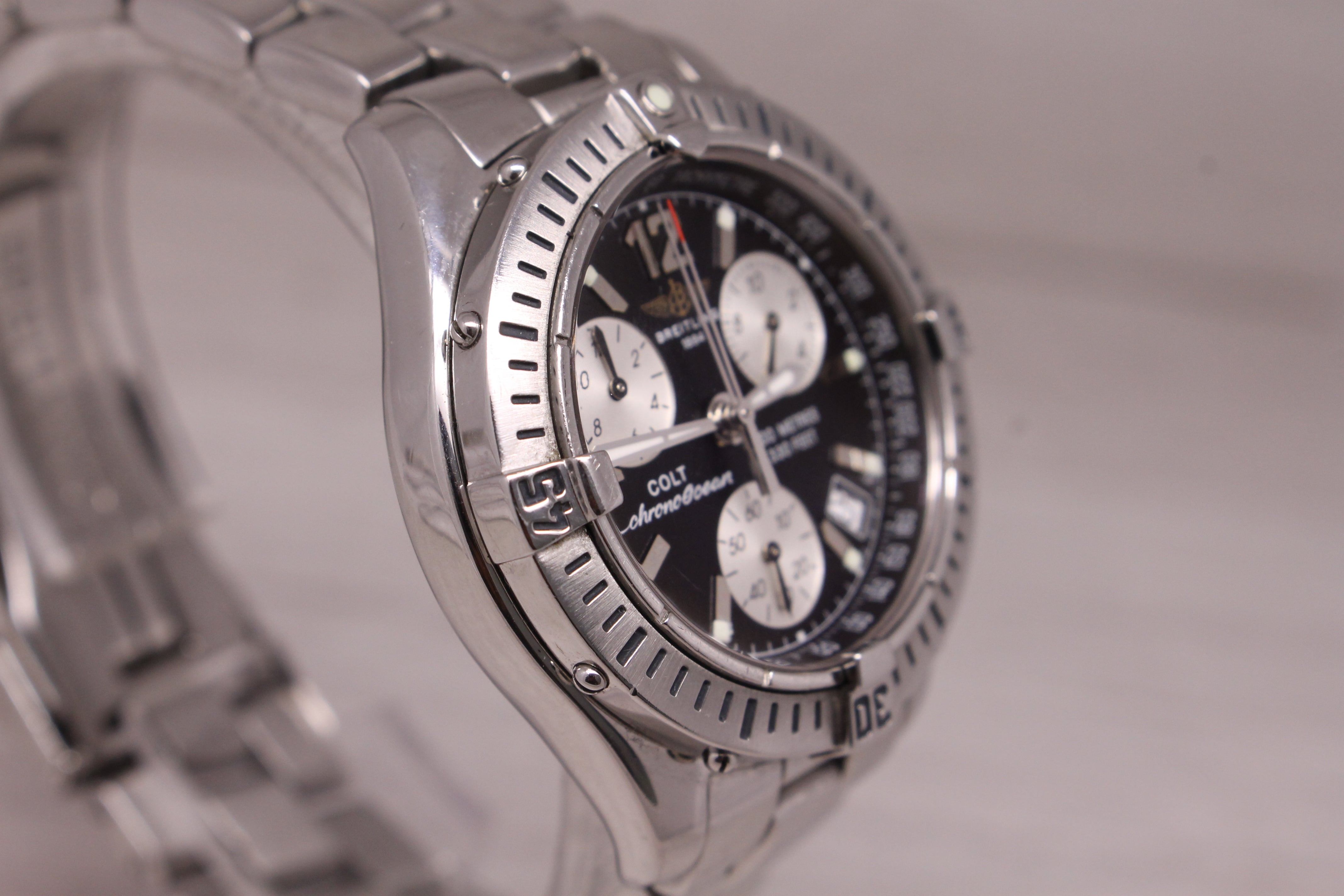 Light Slate Gray Breitling Colt Chronocean 37mm Steel Quartz Chronograph Watch Unisex A53350