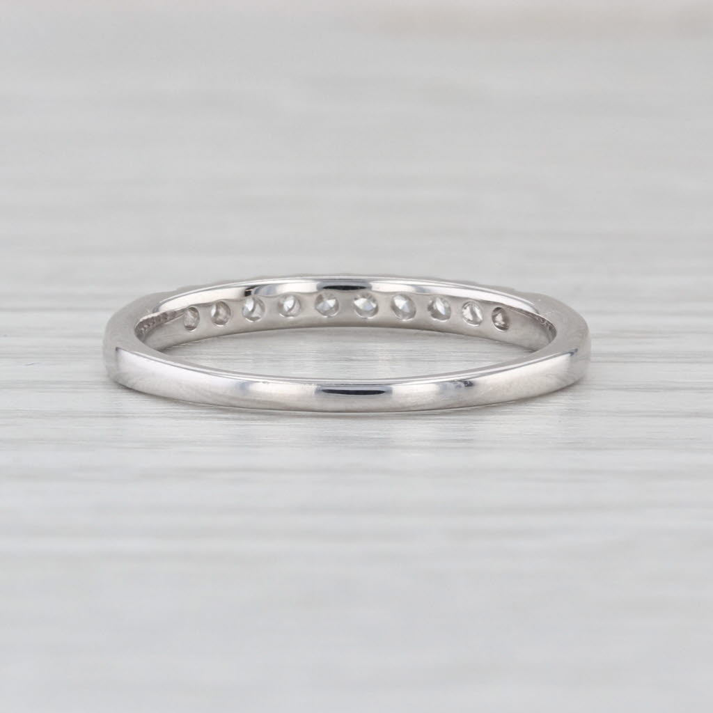 0.20ctw Diamond Wedding Band 14k White Gold Size 7.5 Ring Stackable Anniversary