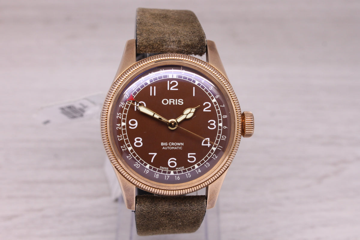 Oris Big Crown Bronze Pointer Date Mens 40mm Automatic Watch Swiss Box Card MINT