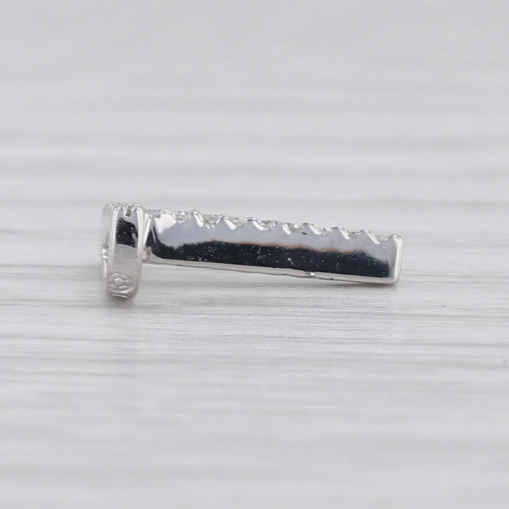 Diamond Letter Initial "T" Pendant 14k White Gold