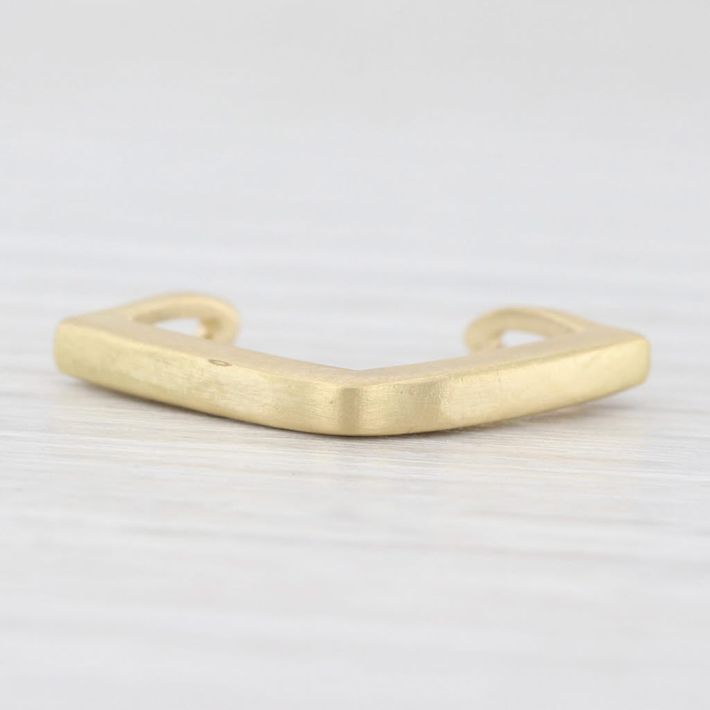Light Gray Brushed Enhancer Pendant 18k Yellow Gold Brushed Finish