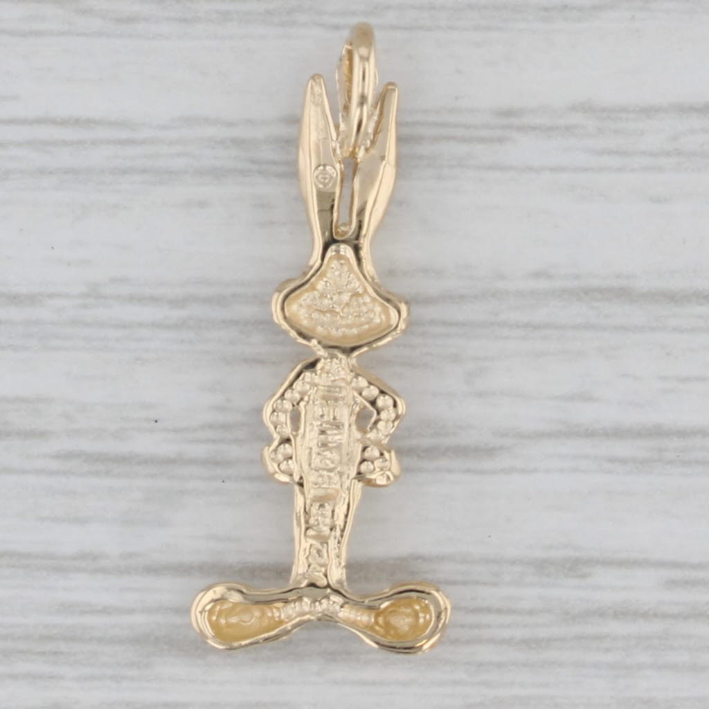 Gray Bugs Bunny Pendant 14k Yellow Gold Warner Brothers Cartoon Rabbit Souvenir