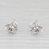 New 0.52ctw Diamond Solitaire Stud Earrings 18k White Gold