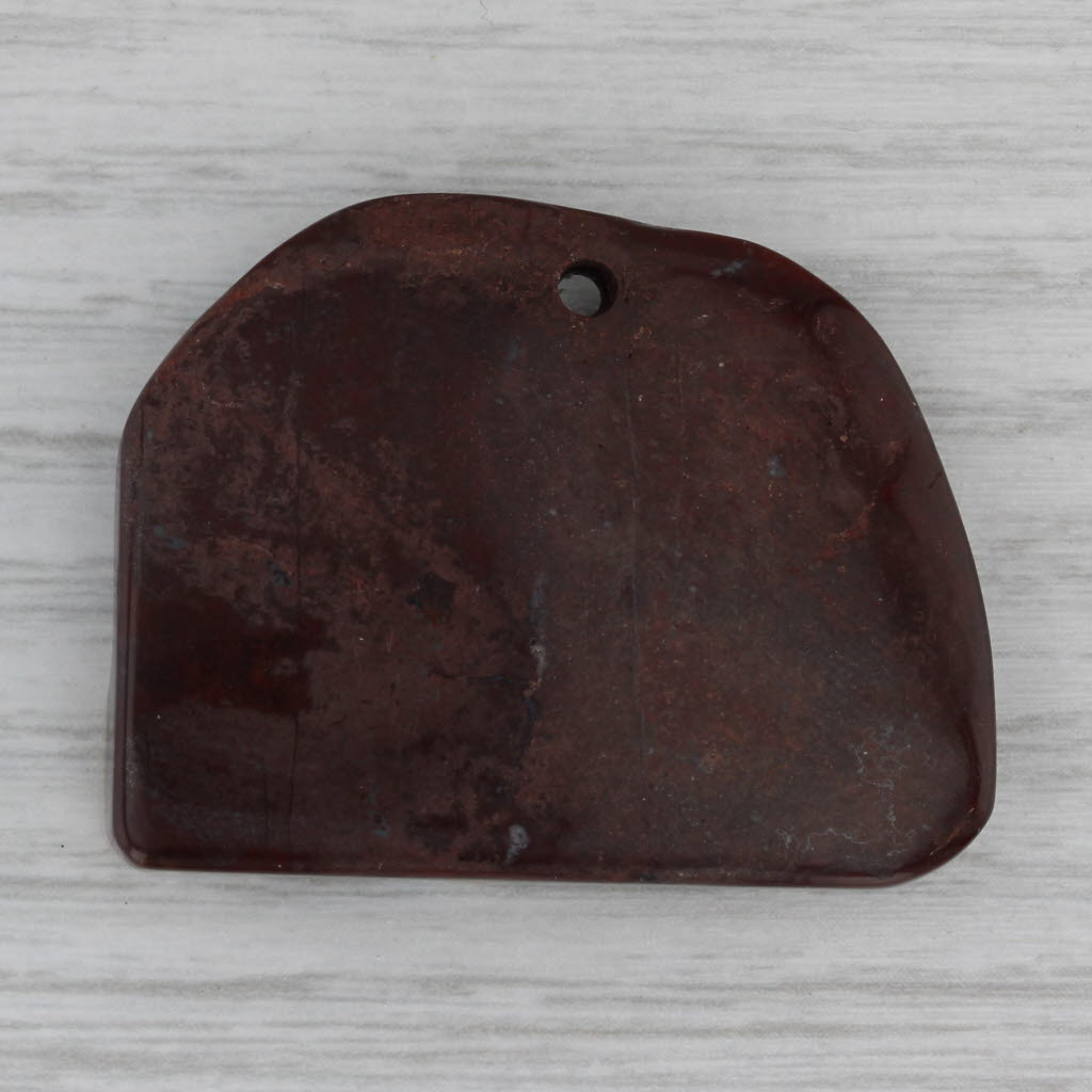 Vintage Jasper Hematite Carved Seal Pendant Marbled Brown Stone
