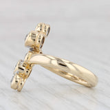 Light Gray 0.93ctw Diamond Bubbles Bypass Ring 14k Yellow Gold Size 5 Cocktail