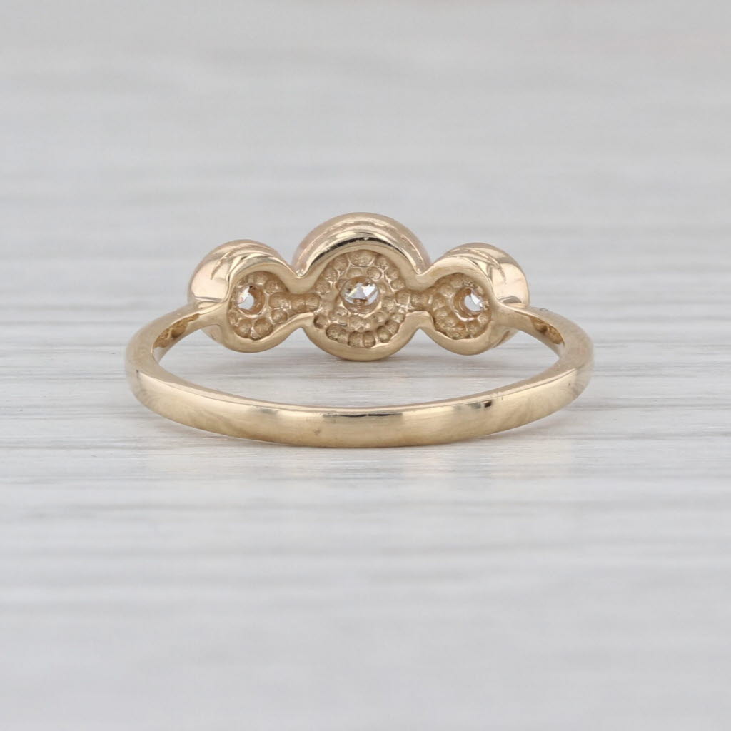 Diamond 3-Stone Circles Ring 10k Yellow Gold Size 4.75