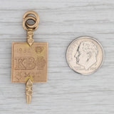 Gray Kappa Beta Phi Key Fob 10k Gold Fraternity Secret Society Pendant