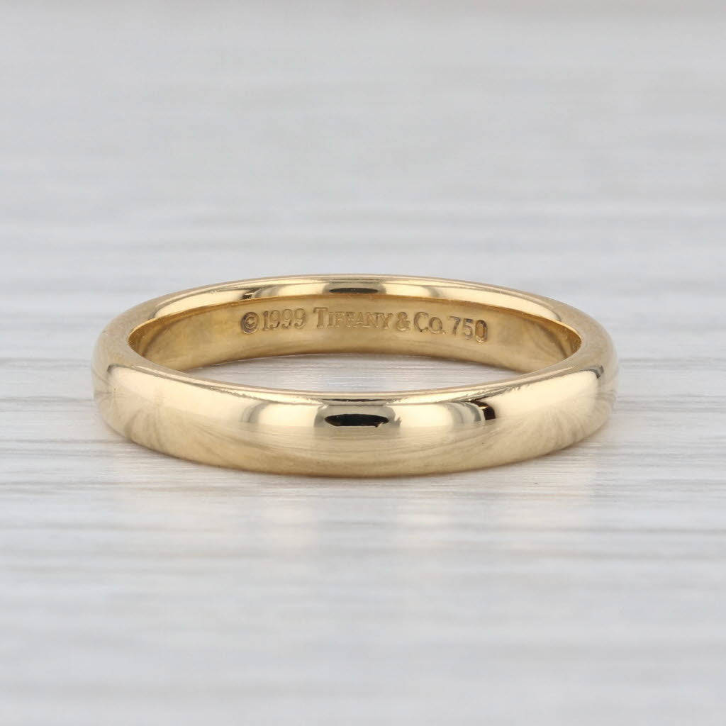 Tiffany & Co Women's Wedding Band 18k Yellow Gold Ring Stackable Size 6 w/ Box