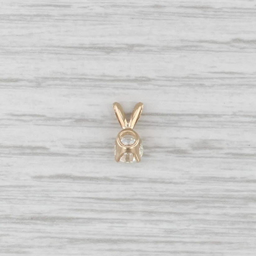 0.47ct Round VS2 Diamond Solitaire Pendant 14k Yellow Gold Small Drop