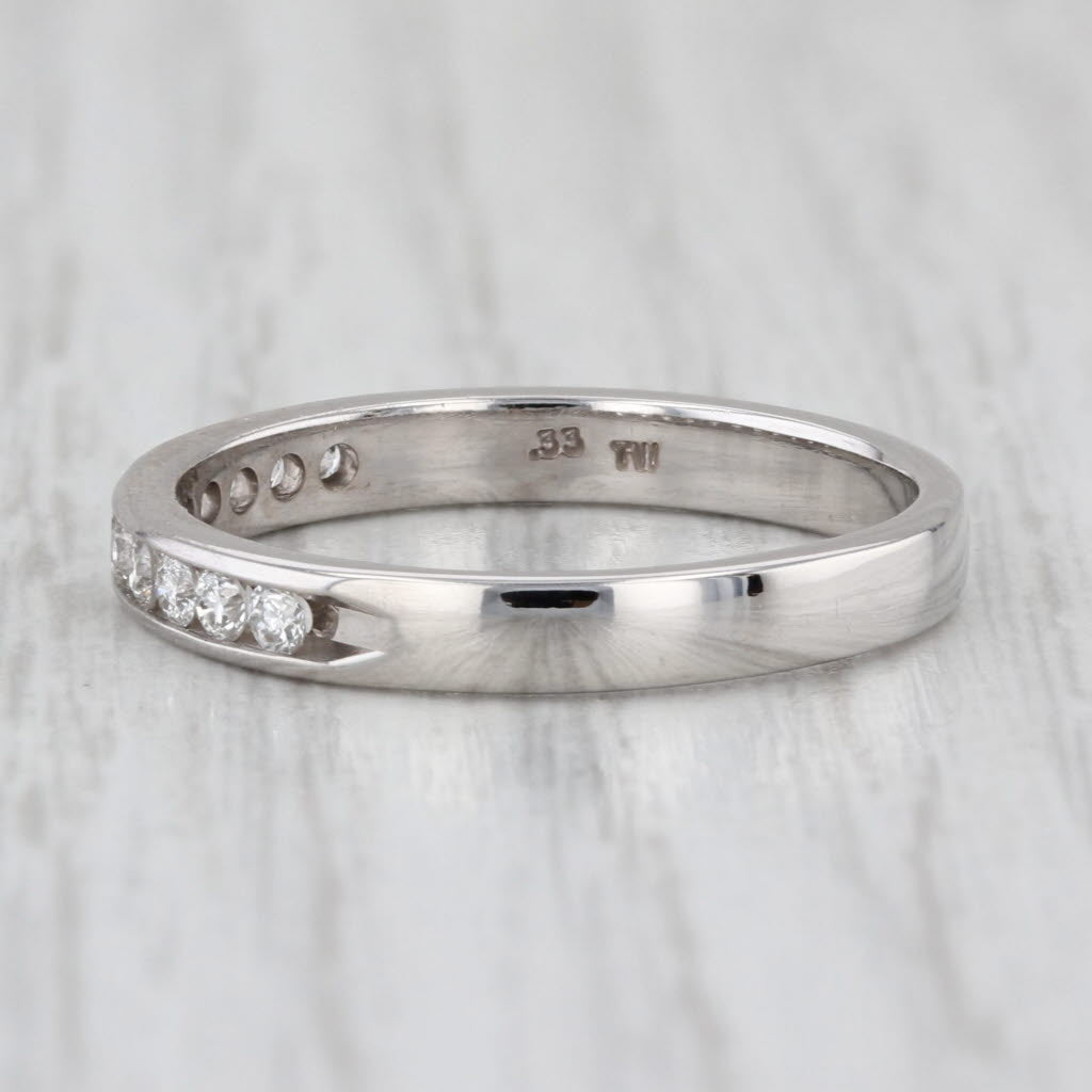 0.25ctw Diamond Wedding Band 14k White Gold Size 8 Stackable Anniversary Ring