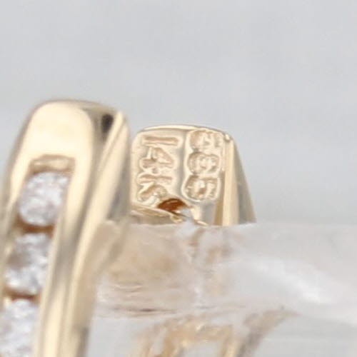 0.25ctw Diamond Journey Hinged Hoop Earrings 14k Yellow Gold Oval Hoops