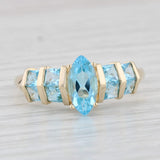 Light Gray 2.56ctw Marquise Blue Topaz 14k Yellow Gold Size 10.25 Solitaire w/ Accents