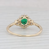 1ctw Oval Emerald Diamond Halo Ring 10k Yellow Gold Size 9.75 Engagement