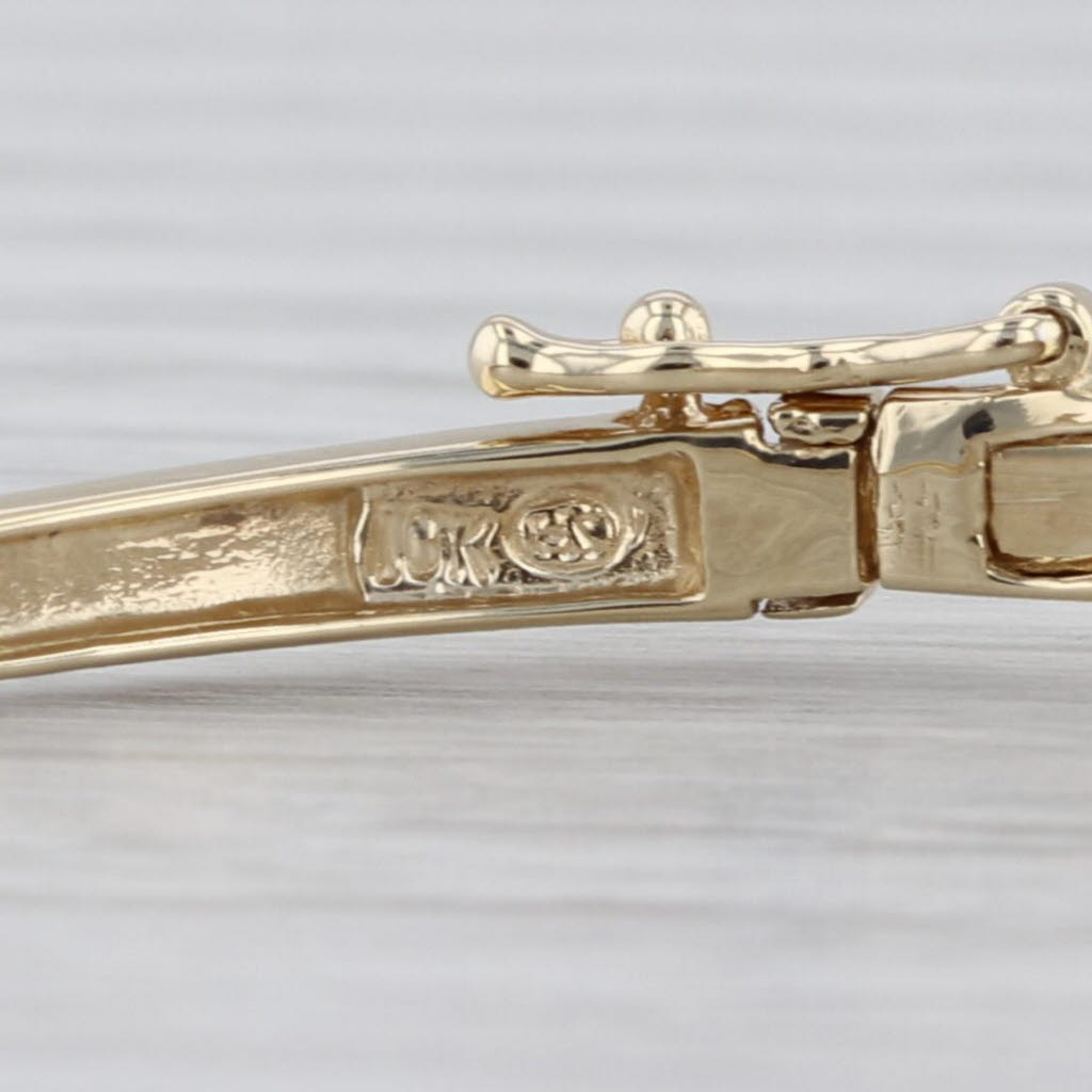 0.20ctw Diamond Scalloped Bangle Bracelet 10k Yellow Gold 7" Hinged