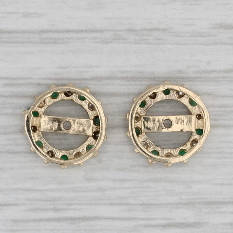0.40ctw Emerald Diamond Earring Enhancers Jackets for Studs 14k Yellow Gold