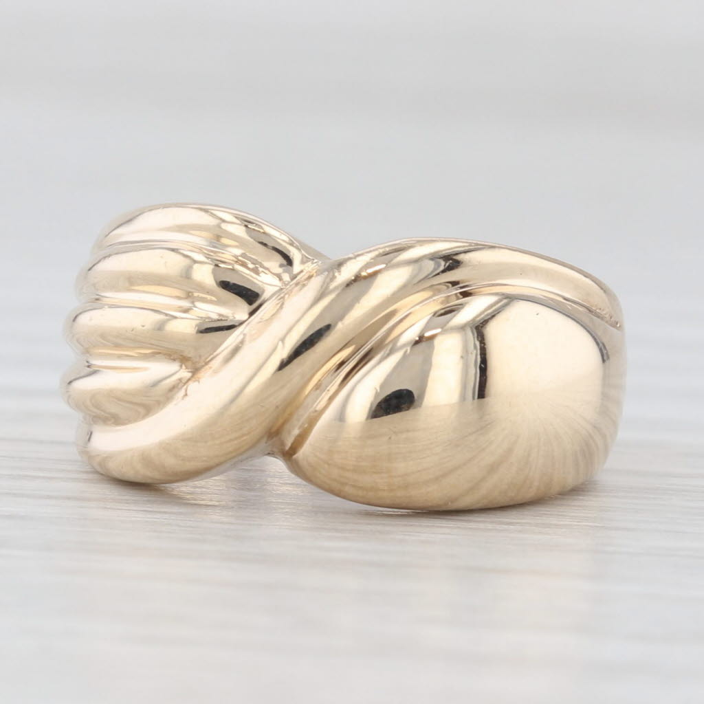 Knot Bypass Ring 10k Yellow Gold Size 5.5 Statement