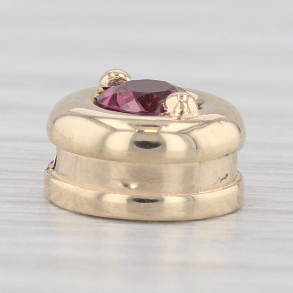 Light Gray 0.25ct Round Solitaire Pink Sapphire Pendant 14k Yellow Gold Small Floating