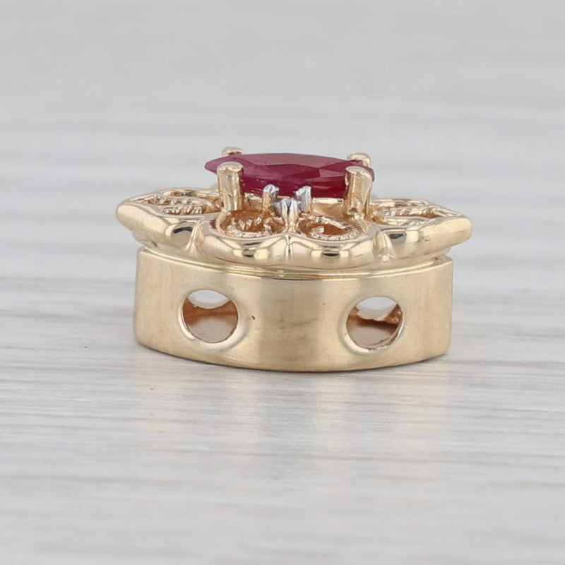 Richard Klein 0.65ct Ruby Diamond Slide Bracelet Charm 14k Yellow Gold