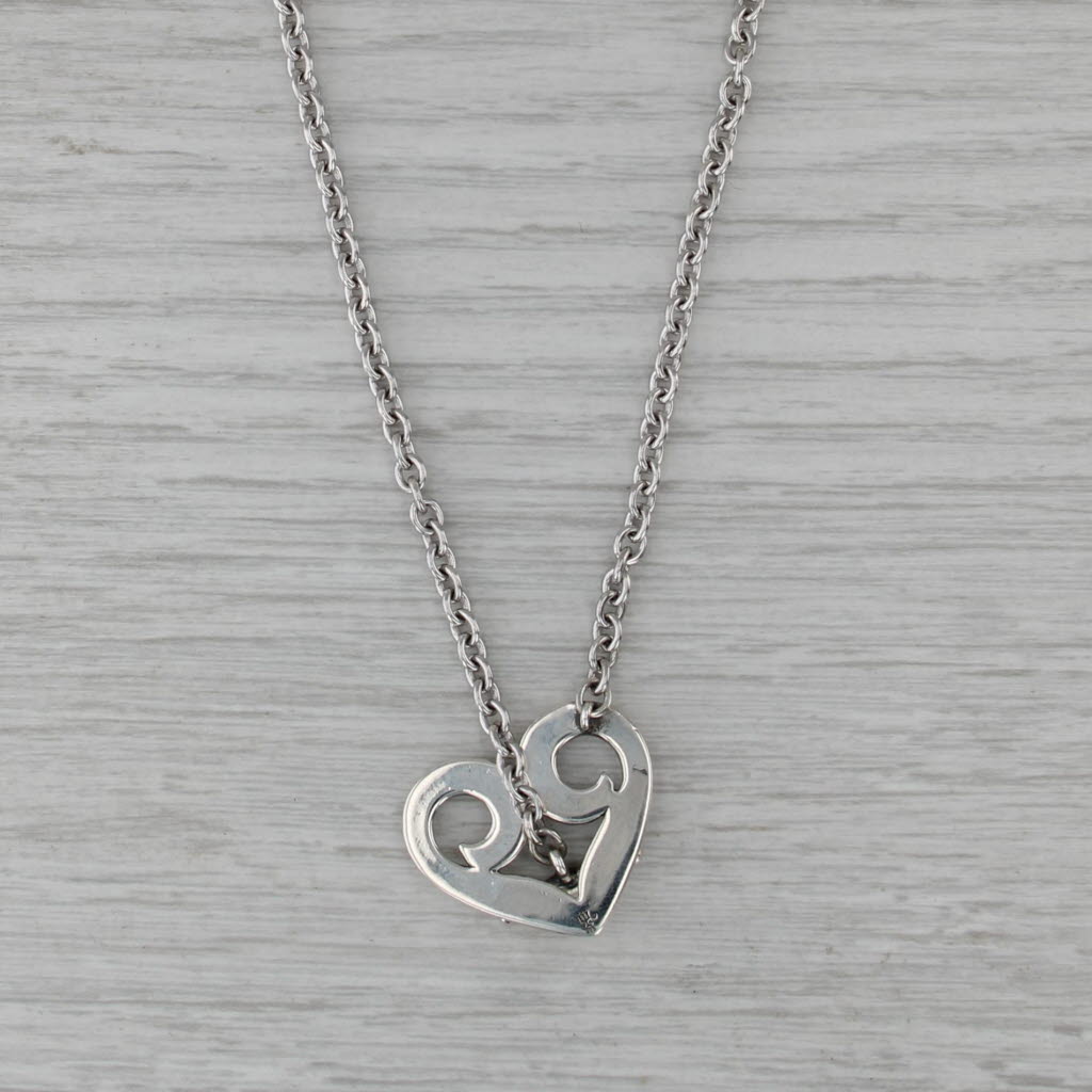 James Avery Heart Toggle Pendant Necklace Sterling Silver 16.5" Cable Chain