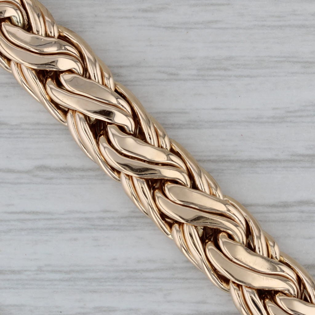 Gray Tiffany & Co 6.5" 9.7mm Russian Braid Chain Bracelet 14k Yellow Gold