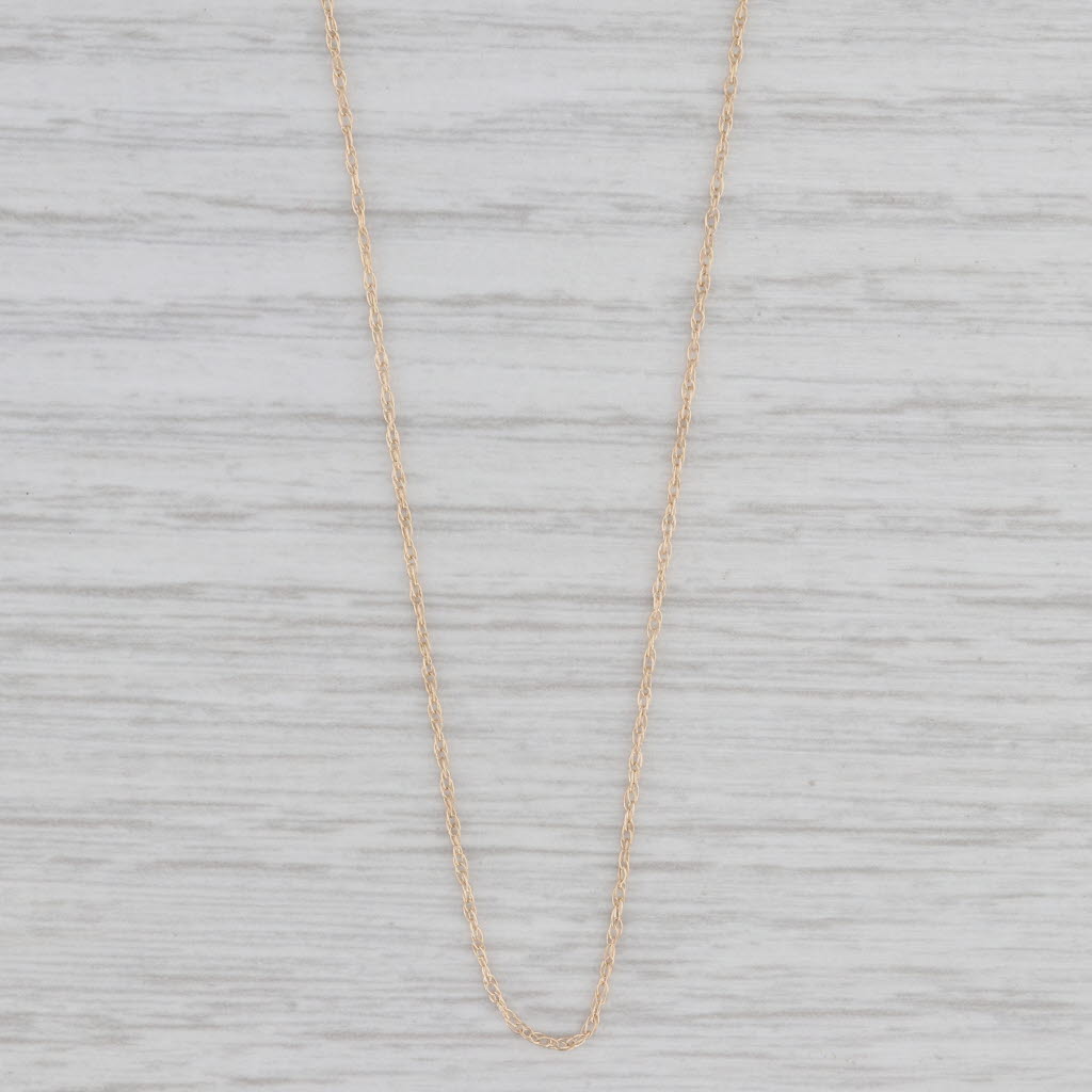 Gray 18" 0.9mm Fine Rope Chain Necklace 14k Yellow Gold