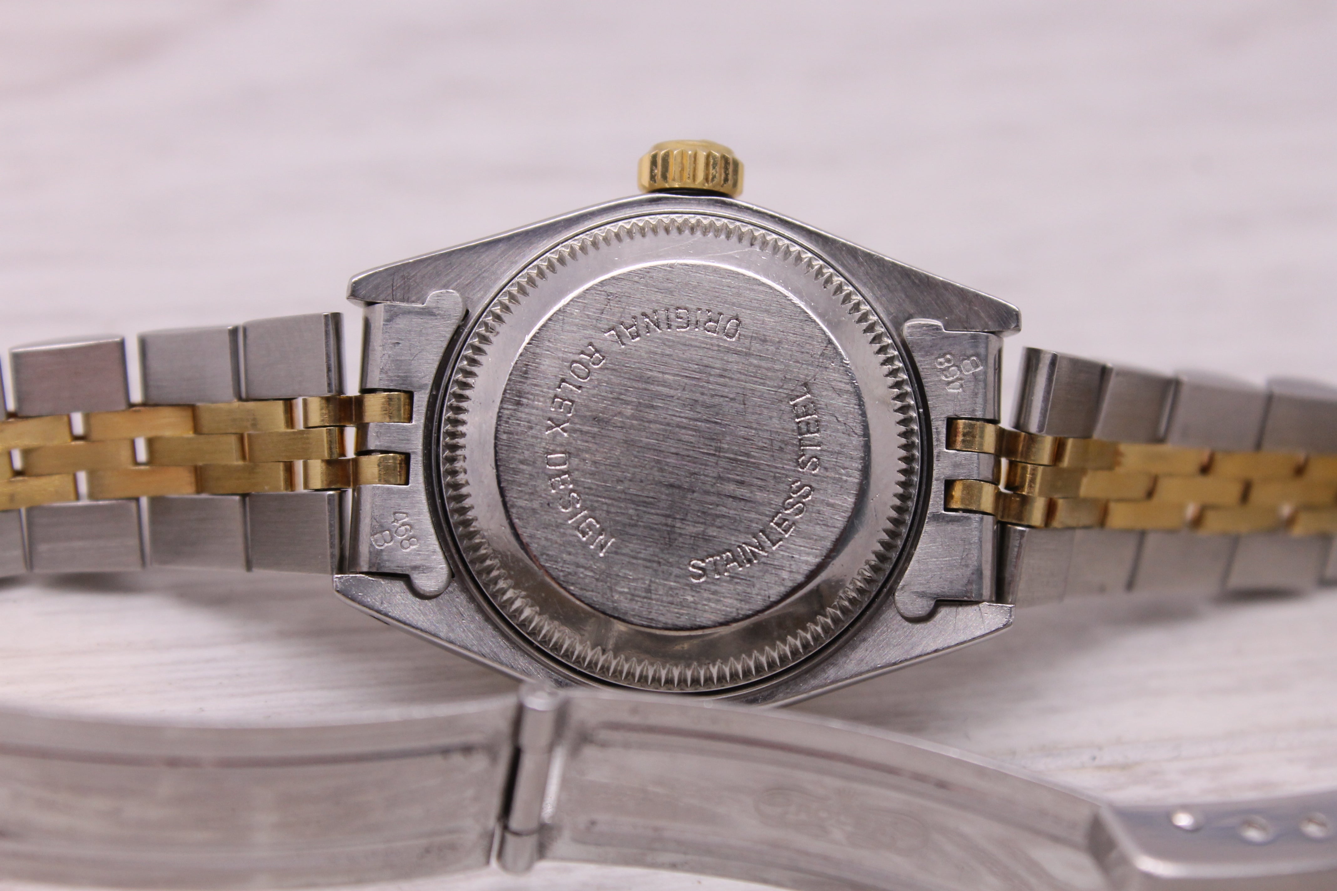 Dark Gray Vintage 1989 Rolex Datejust 69173 Ladies 26mm Steel 18k Automatic Watch Jubilee