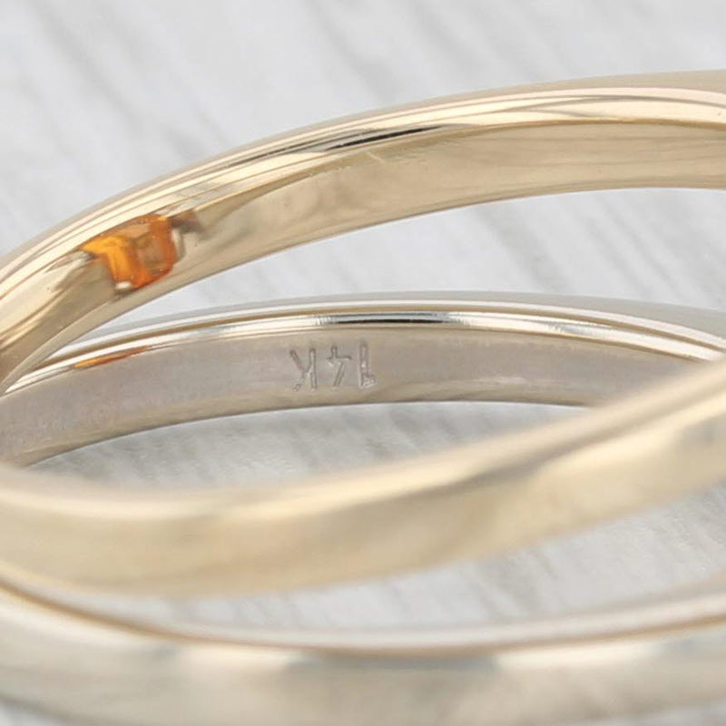 Reversible Lab Created Orange Sapphire Cubic Zirconia Ring 14k Gold Size 7