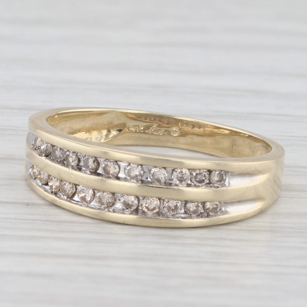 Light Gray 0.30ctw Diamond Wedding Ring 14k Yellow Gold Size 7 Stackable